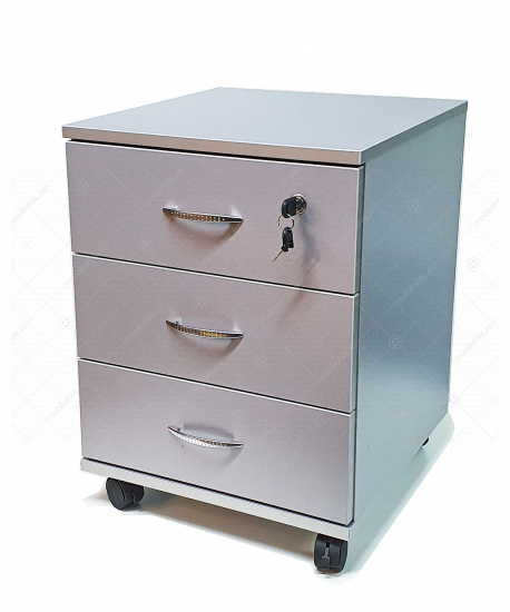 Rollbox cu 3 sertare, Metallic Gray 45 x 45 x 60h cm