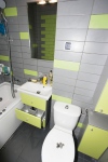 Mobilier gri - verde pentru baie