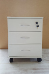 Rollbox cu 3 sertare, Alb perlat, 45 x 45 x 60h cm