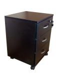 Rollbox cu 3 sertare, Negru perlat, 45 x 45 x 60h cm