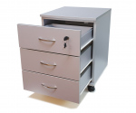 Rollbox cu 3 sertare, Metallic Gray 45 x 45 x 60h cm